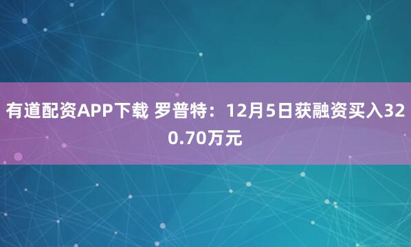 有道配资APP下载 罗普特:12月5日获融资买入320.70万元